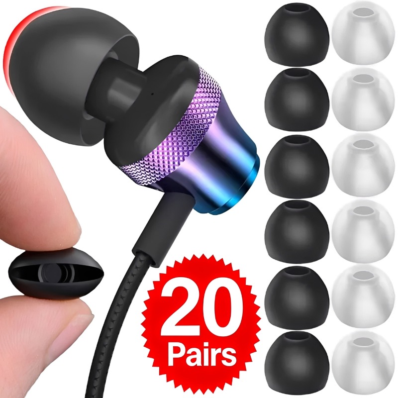 Silicone Ear Tip Replacement - 1-20 paar zachte siliconen vervangende oordopjes,