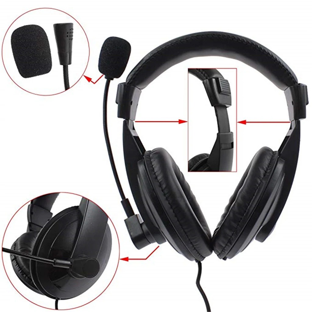 Wired Earphone Mic - Professionele Noise Cancelling Overhead Hoofdtelefoon Met