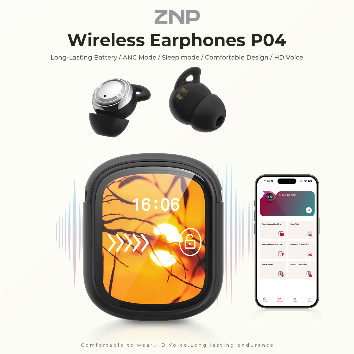 ZNP P04 Slaaphulpoordopjes met - Earbuds Charging Case recensie en prijs